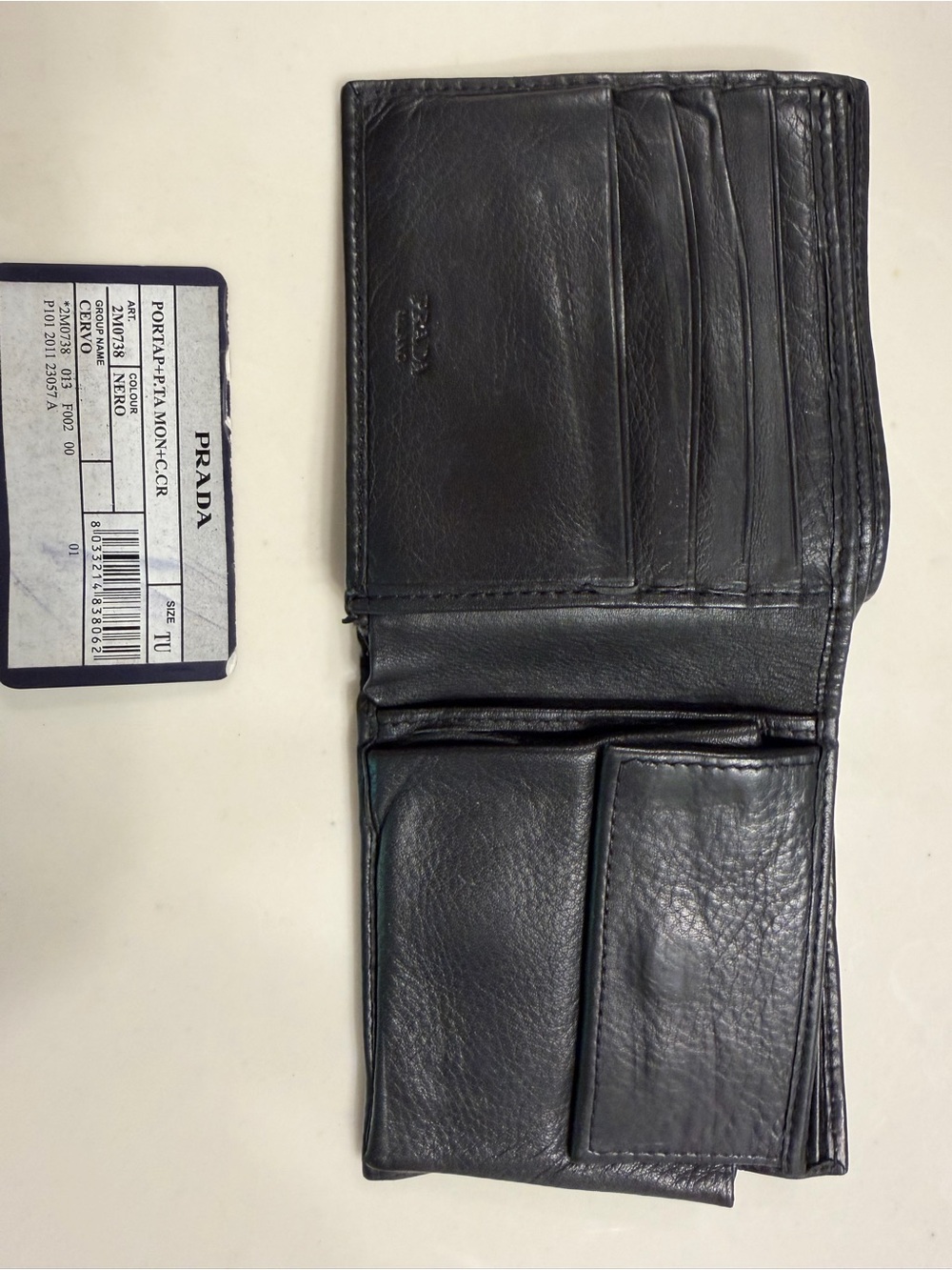 Prada Black Leather Wallet with Slim Profile